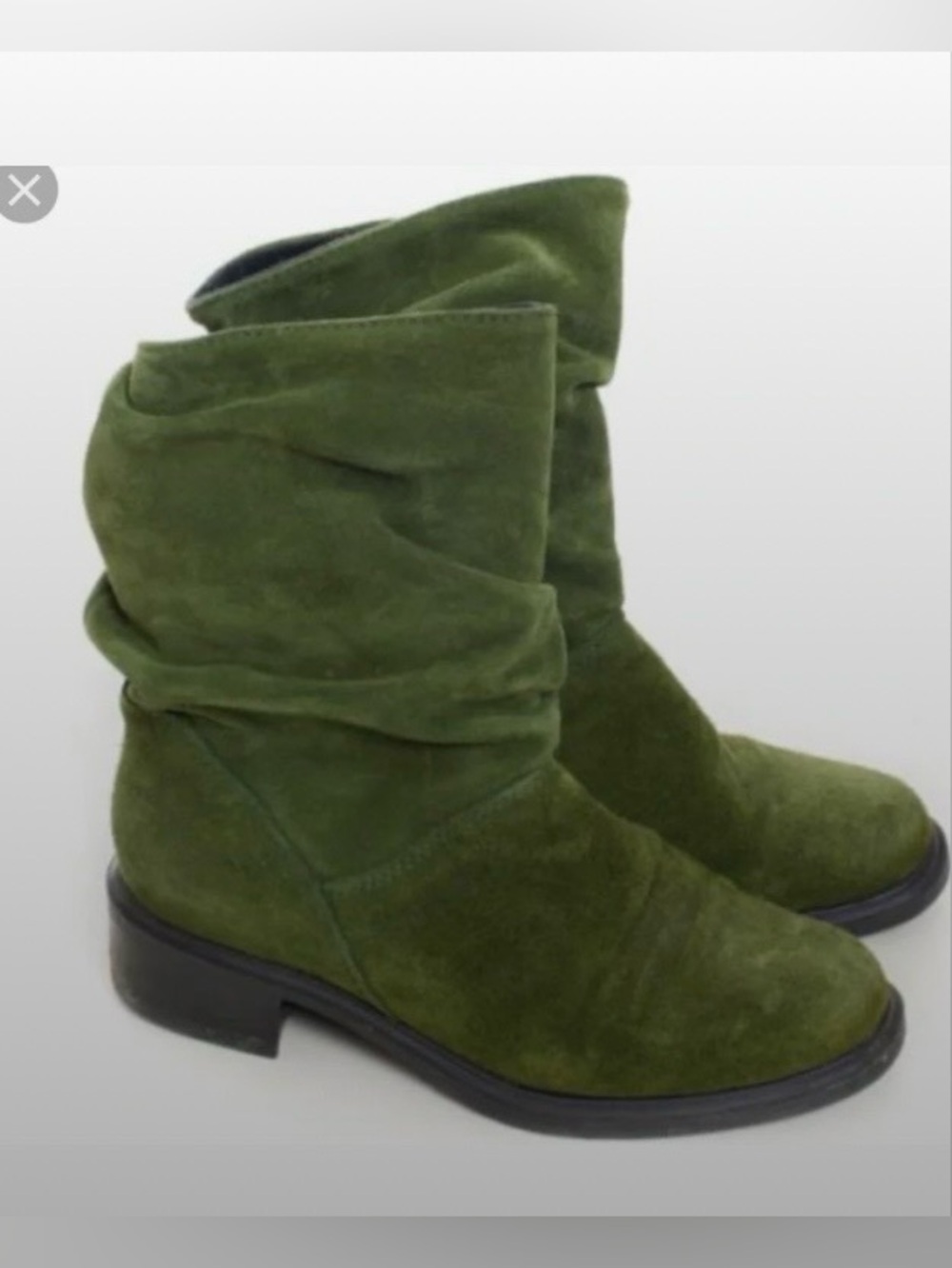 MARTINO Green Suede Pull On Boots Made in Canada